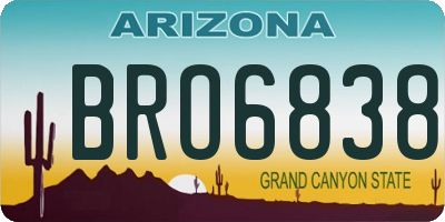 AZ license plate BRO6838