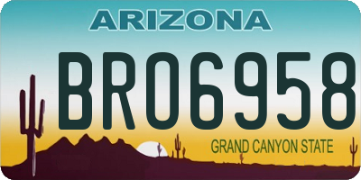 AZ license plate BRO6958