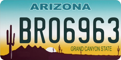 AZ license plate BRO6963
