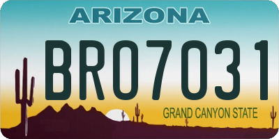 AZ license plate BRO7031