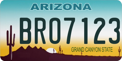 AZ license plate BRO7123