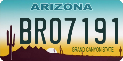 AZ license plate BRO7191