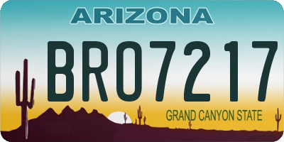 AZ license plate BRO7217