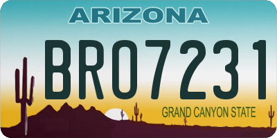 AZ license plate BRO7231