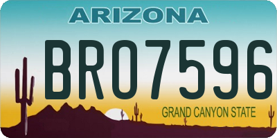 AZ license plate BRO7596