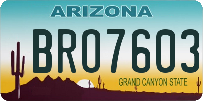 AZ license plate BRO7603