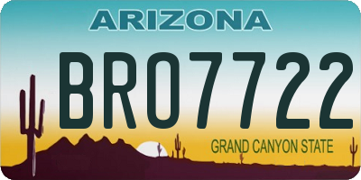 AZ license plate BRO7722