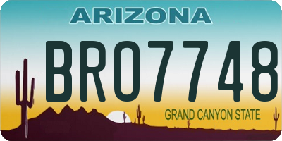 AZ license plate BRO7748