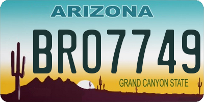 AZ license plate BRO7749