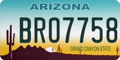 AZ license plate BRO7758