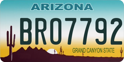 AZ license plate BRO7792