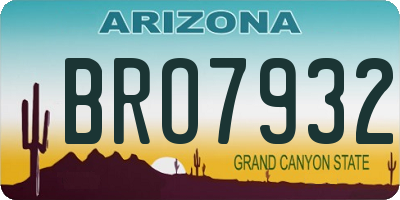 AZ license plate BRO7932