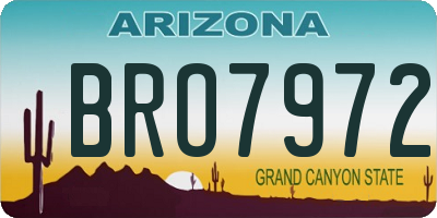 AZ license plate BRO7972