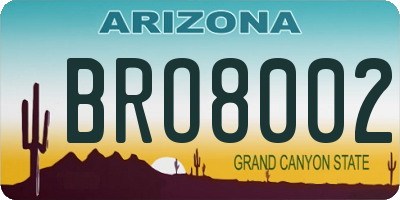 AZ license plate BRO8002