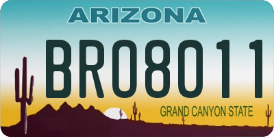 AZ license plate BRO8011