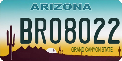 AZ license plate BRO8022