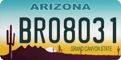 AZ license plate BRO8031