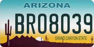 AZ license plate BRO8039