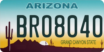 AZ license plate BRO8040