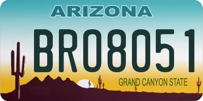AZ license plate BRO8051
