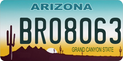 AZ license plate BRO8063