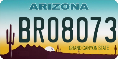 AZ license plate BRO8073
