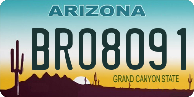 AZ license plate BRO8091