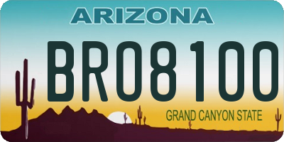 AZ license plate BRO8100