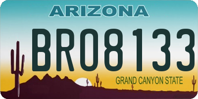 AZ license plate BRO8133
