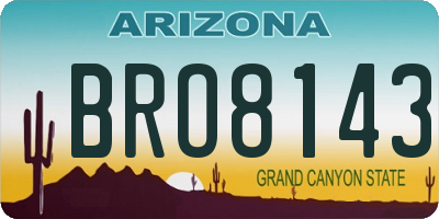 AZ license plate BRO8143