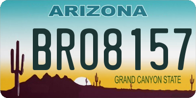 AZ license plate BRO8157