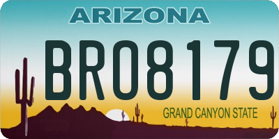 AZ license plate BRO8179
