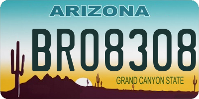 AZ license plate BRO8308