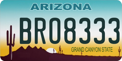 AZ license plate BRO8333