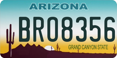 AZ license plate BRO8356