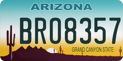 AZ license plate BRO8357