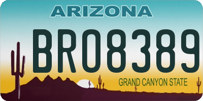 AZ license plate BRO8389