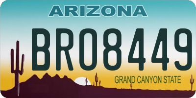 AZ license plate BRO8449