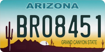 AZ license plate BRO8451