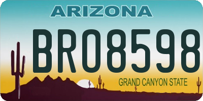 AZ license plate BRO8598
