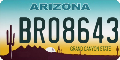 AZ license plate BRO8643