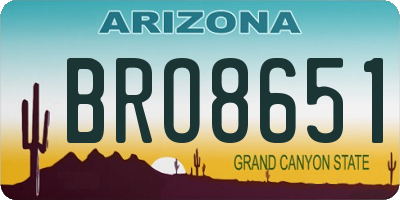 AZ license plate BRO8651
