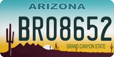 AZ license plate BRO8652