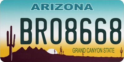 AZ license plate BRO8668