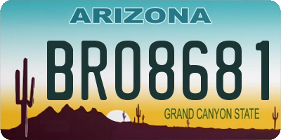 AZ license plate BRO8681