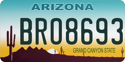 AZ license plate BRO8693