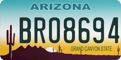 AZ license plate BRO8694