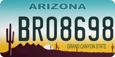 AZ license plate BRO8698