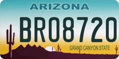 AZ license plate BRO8720