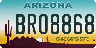 AZ license plate BRO8868